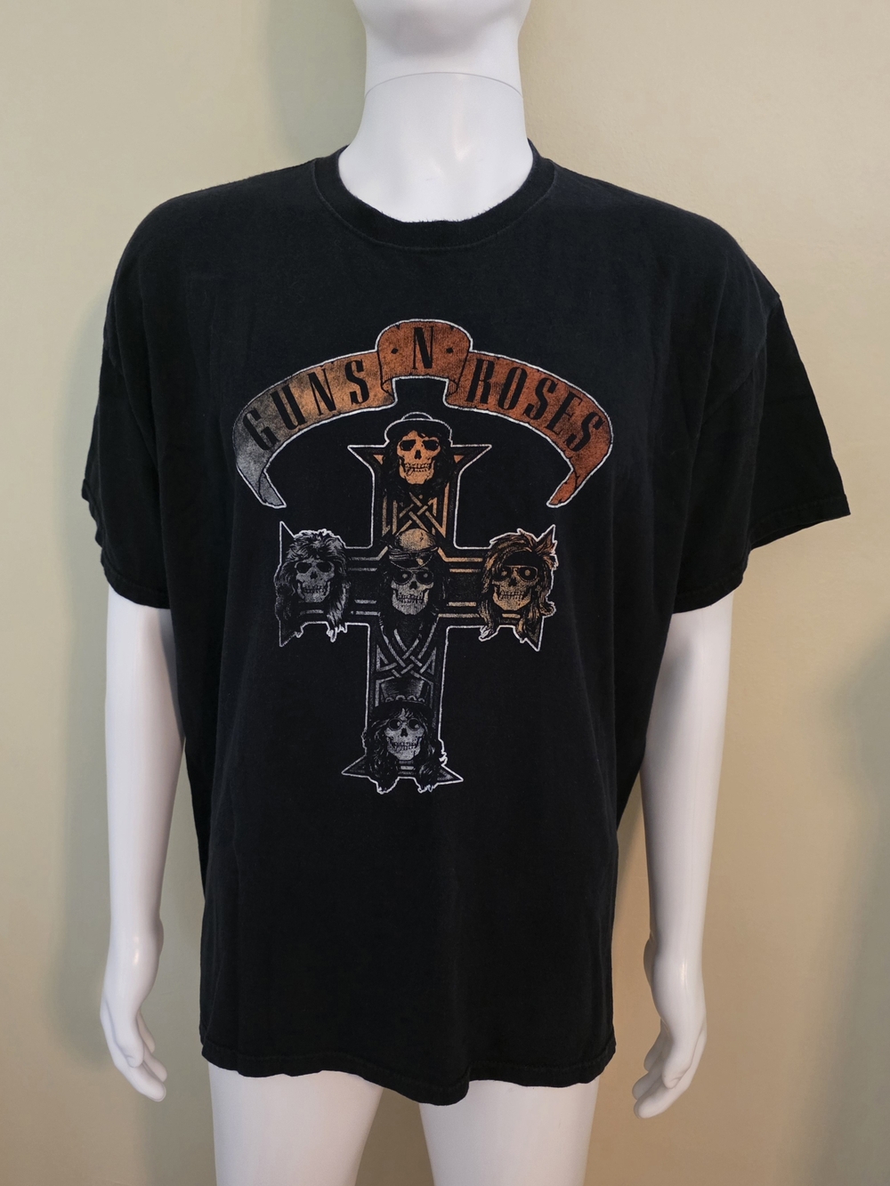 Guns N Roses Vintage T shirt Appetite Skulls Cross 90s Band Rock Tour Size 2x.